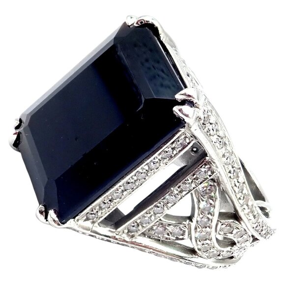 Kieselstein Cord Platinum 3ctw Diamond Black Spinel Cockatil Ring 1998 sz 5.5 - Picture 12 of 13